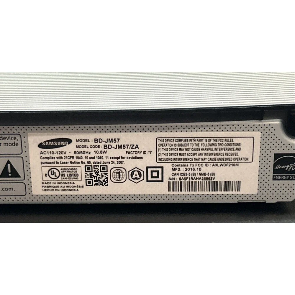 Samsung BD-JM57 Smart Curved Blu-ray DVD Player Wi-Fi Streaming HDMI No Remote